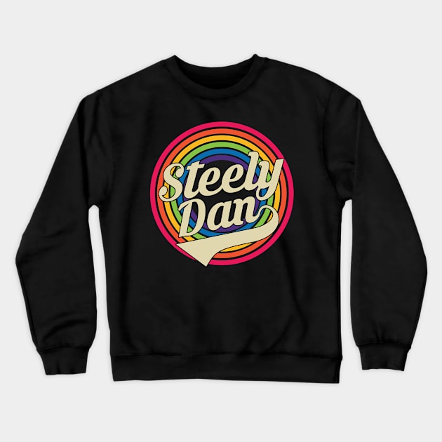 Steely Dan - Retro Rainbow Style Crewneck Sweatshirt by MaydenArt